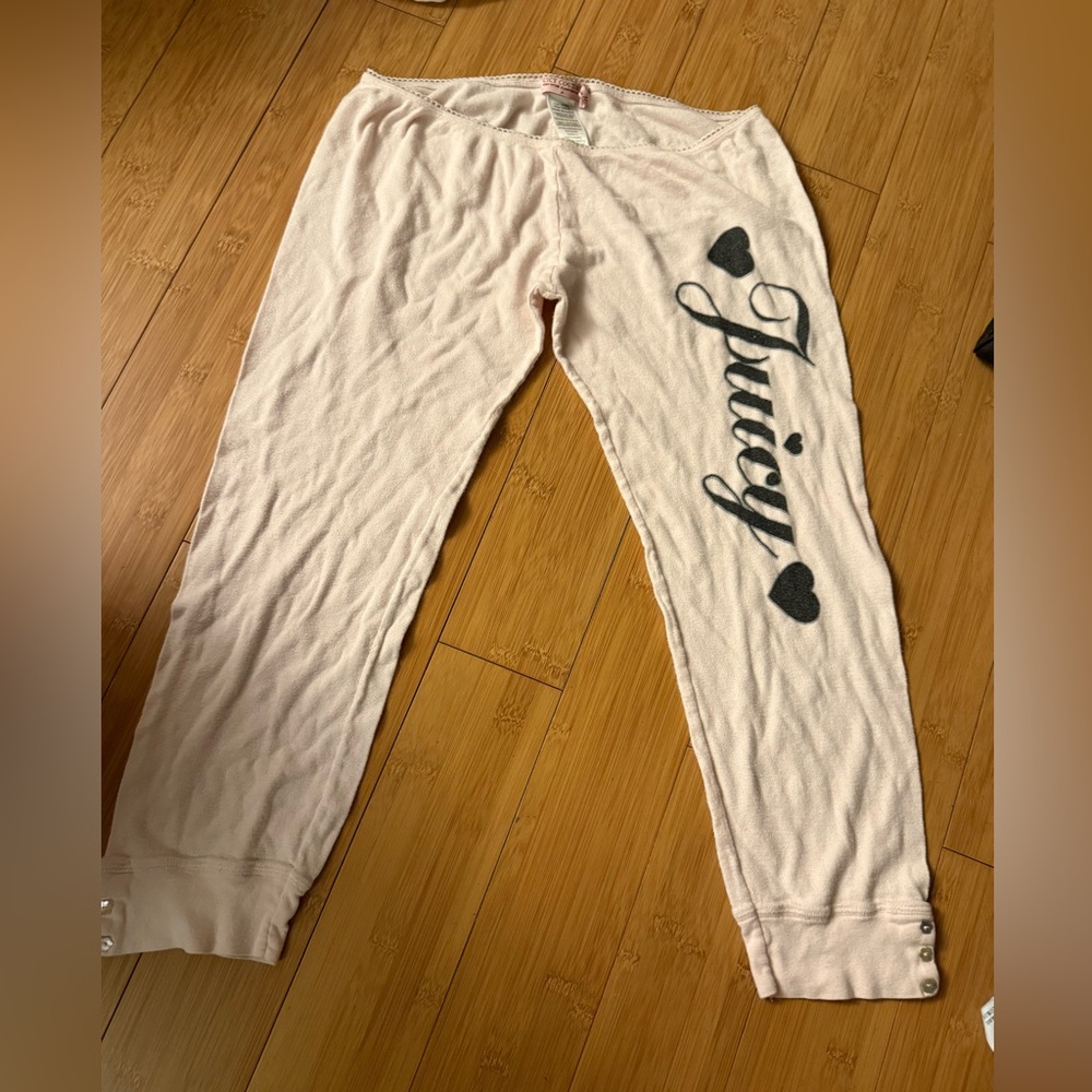 Juicy Couture Pink leggings with Charcoal Script M Vintage Rare